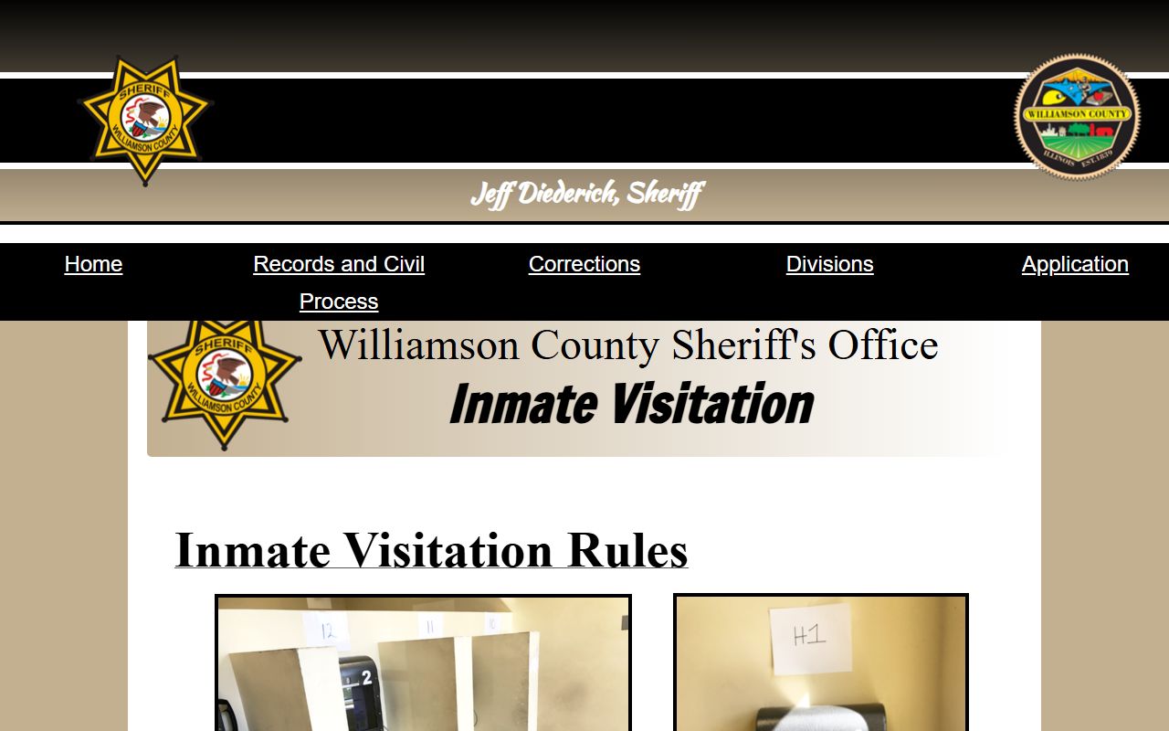 Williamson County Jail visitation schedule for inmate visits