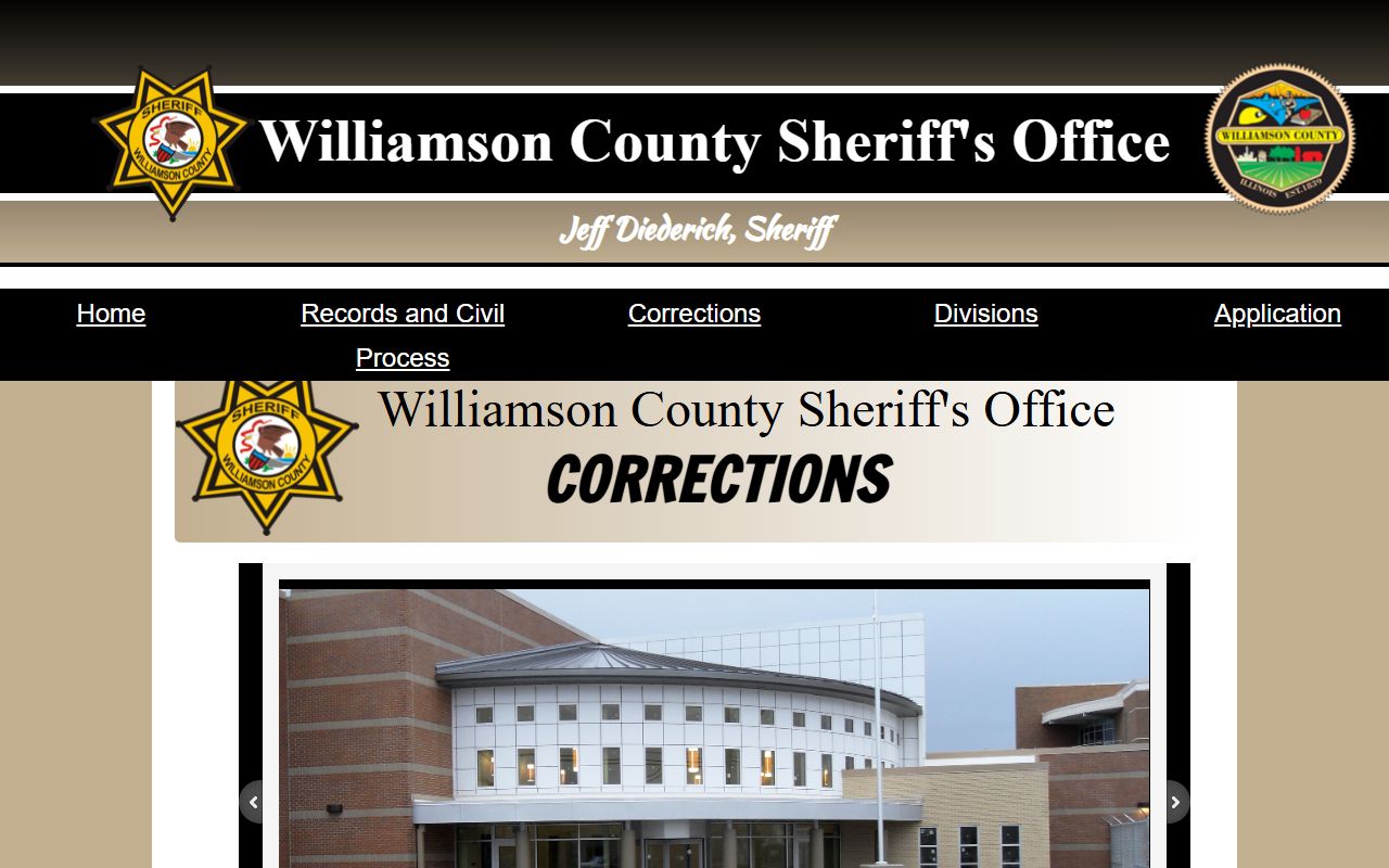 Williamson County Jail corrections page and inmate custody information